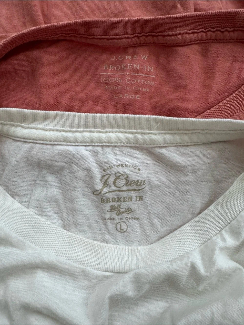 Men’s J. Crew Brocken in classic Tee T-shirt Bundle 100% Cotton Size L